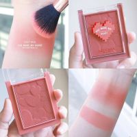 MINI HEART BLUSH ON บลัชออนปัดแก้ม N327 บลัชอออนเนื้อฝุ่น เม็ดสีแน่น เกลี่ยง่ายเนื้อเนียนละเอียดมีประกายชิมเมอร์เบา