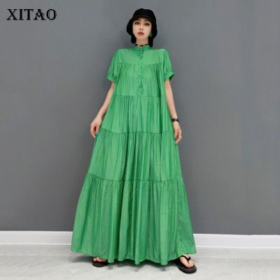 XITAO Dress Fashion  Women Goddess Fan Casual Pleated Cake Dress