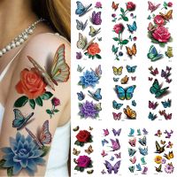 【YF】 10 Piece Butterfly Set Waterproof Temporary Tattoo Stickers Beauty Flower Rose Body Arm Art Fashion Sleeve Women Girl