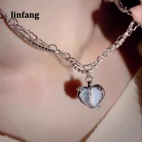 Linfang Vintage GothHeart จี้ Choker Clavicle Chain สร้อยคอผู้หญิง Punk Collares ความงามเครื่องประดับ Gifts