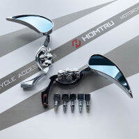 FREE SHIPPING Chrome Teardrop Skull Rearview Mirror For Harley Chopper Bobber Cruiser Softail