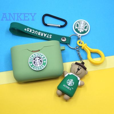 Suitable for Sony WF-1000XM3 Case Bluetooth Headset WF 1000XM3 Cover Cartoon Tide Starbucks Bear Pendant Silicone Soft Shell