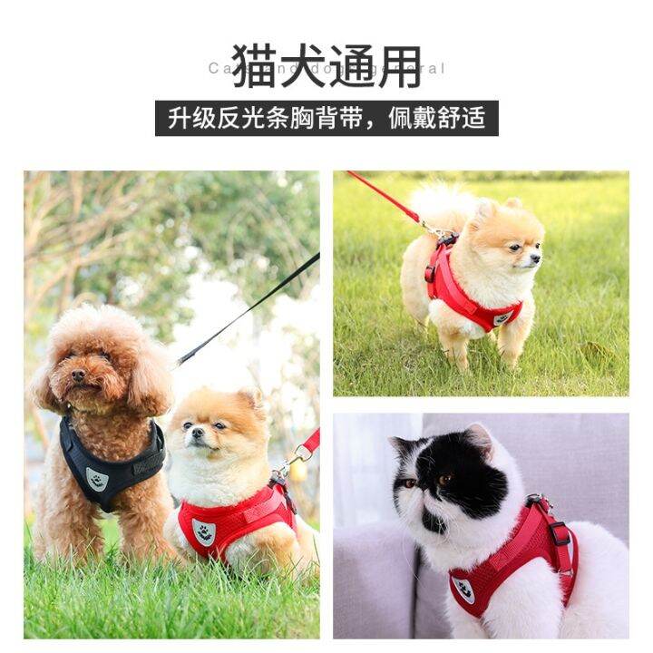 สายจูงสุนัขสายรัดอกเสื้อกั๊กแมวสุนัขขนาดเล็ก-teddy-corgi-cat-leash-walking-dog-rope-อุปกรณ์สำหรับสัตว์เลี้ยง