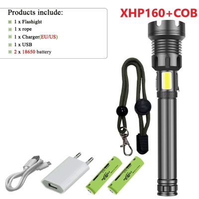 New Upgrade XHP160 Powerful Led Flashlight Torch Rechargeable Tactical Flashlights 18650 XHP50.2 Usb High Power Zoom Flash Light