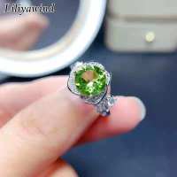 Liliyawind สีเขียว Peridot พลอยคาร์บอนสูงเพชรดอกกุหลาบแหวนสำหรับผู้หญิงหมั้นเครื่องประดับของขวัญ A1R