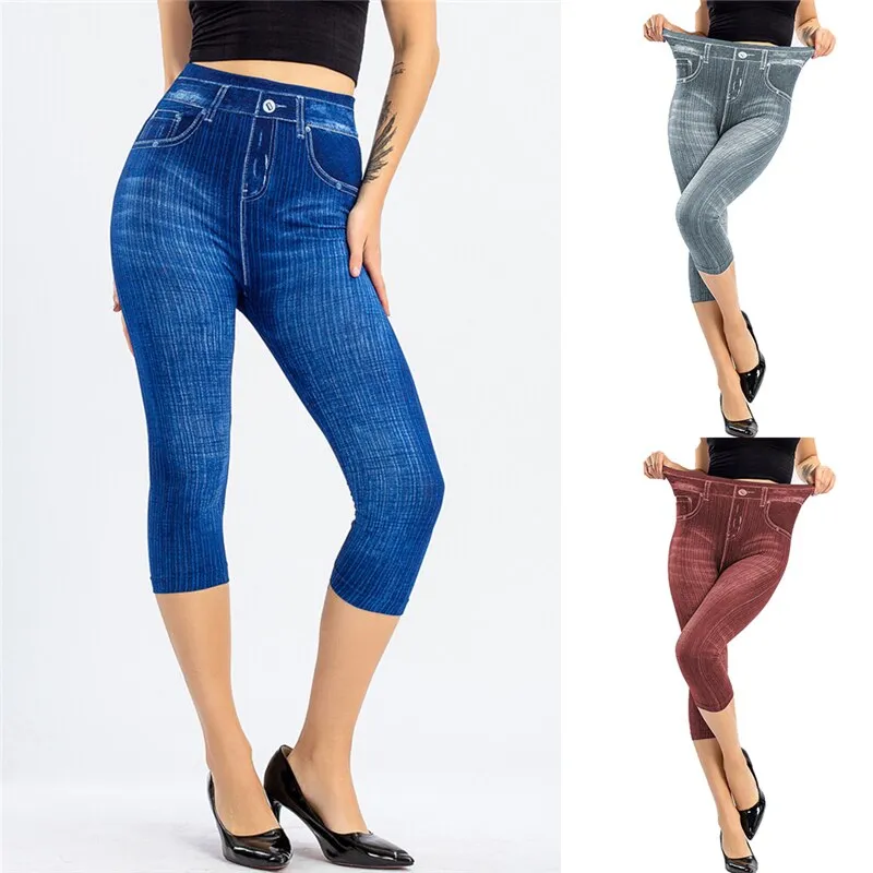 ladies denim capri jeans