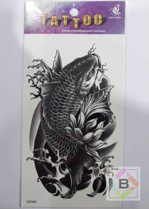tattoo-แทททู-ลาย-ปลาคราฟ-koi-nishikigoi-แท็ททู-สติกเกอร์-gf959