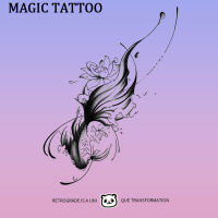 SAI MAGIC TATTOO กันน้ำได้นานถึง2สัปดาห์18ซม. × 11ซม. สติ๊กเกอร์รอยสักรอยสักปลอมชั่วคราวผีเสื้อติดทนนานดอกกุหลาบดอกไม้สายรัดข้อมือเฮนนาสมุนไพรลายสัก