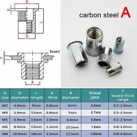 1020pcs M3 M4 M5 M6 M8 M10 M12 304 Stainless Steel Carbon Steel Aluminum Flat Countersunk Head Rivet Nut Insert Nut