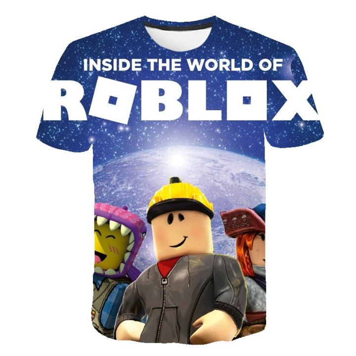 MINIDORA 3D Printed T-Shirt Roblox Boys Girls DynaBlocks Tee Kids