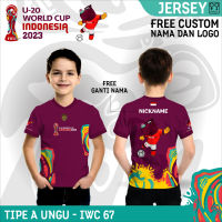 World Cup Clothes u20 2023 Children jersey T-Shirt Indonesian National Team u20 a