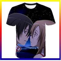 Sword Art Online 3D Printing T-shirt Anime Summer Men Womens Fashion พลัสขนาดเสื้อยืดเด็ก Boy Harajuku เสื้อยืด Top Girl Shirt คู่รัก XS-5XL