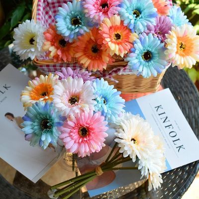 1 Pcs Gerbera Artificial Decorative Flower Home Decoration / DIY Silk Fabric Artificiales Fake Flower Sunflower/ For Office Hotel Home Wedding Christmas Festival Party DIY Home Table Decoration Home Flower Arrangement Decorations 5211059✾