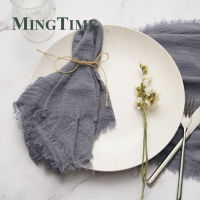 6pcs Napkins Cotton Cloth 41*41cm Rustic Gauze Hanky Tea Towel Dining Place Mats Wedding Supplies Linen Home Table Decor