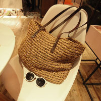 Casual Big Capacity Weave Tote Designer Rattan Woven Women Handbags Summer Beach Bali Straw Bag Lady Travel Shoulderbag Purse