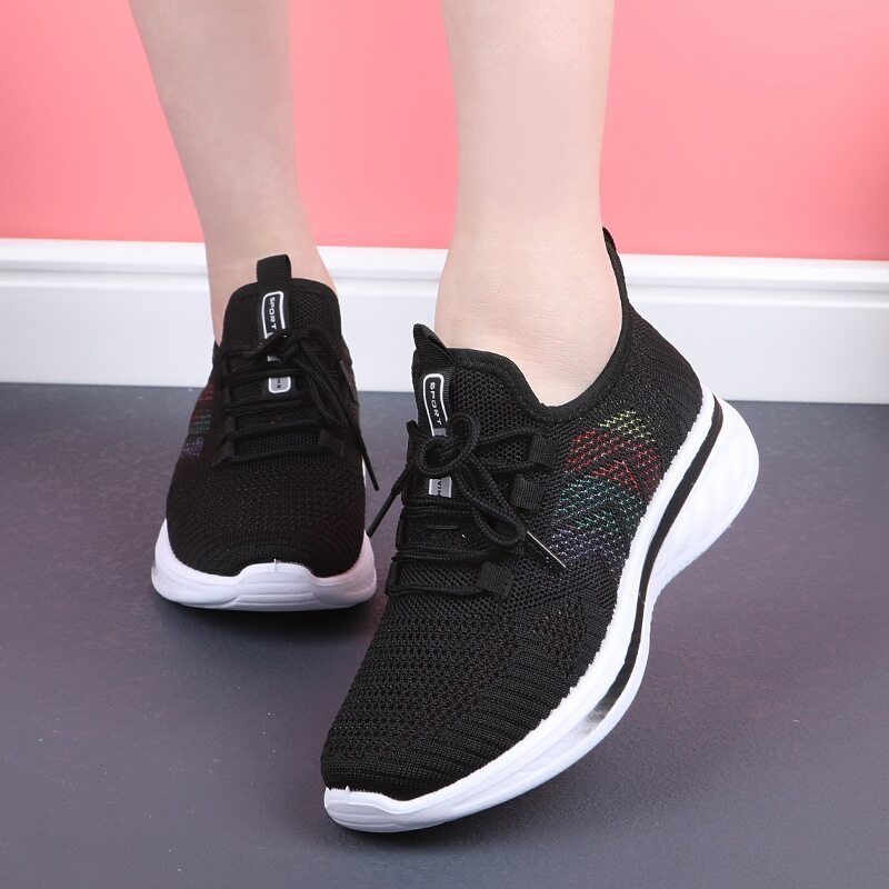 Women Sports Sneakers Summer Outdoor Running Shoes Lace Up Breathable Trainers 