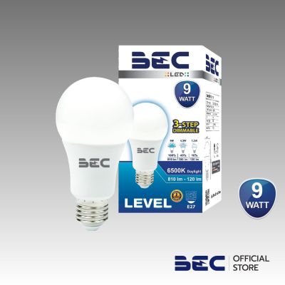 โปรโมชั่น+++ BEC หลอดไฟ LED 9 วัตต์ ปรับความสว่างได้ 3 ระดับ แสงเดย์ไลท์ ขั้ว E27 รุ่น LEVEL ราคาถูก หลอด ไฟ หลอดไฟตกแต่ง หลอดไฟบ้าน หลอดไฟพลังแดด