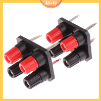 Aleaty? 2PC External BANANA JACK 4Pin ลำโพงเครื่องขยายเสียง Wire CLIP SOCKET WP4-10 TERMINAL