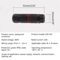 2/3 Pin Waterproof Straight Connector Electrical Wire Cable Connectors Outdoor Plug Socket Terminal Block Junction Boxes Electrical Connectors