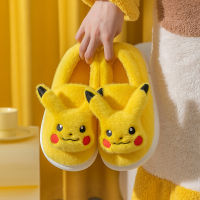 Pikachu รองเท้าแตะผ้าฝ้ายเด็กรองเท้าบ้านเด็กชาย,ฤดูใบไม้ร่วงและฤดูหนาวในร่มรองเท้าแตะเด็กชายกันลื่นกระเป๋าส้น Tznret168สำหรับเด็กผู้หญิง