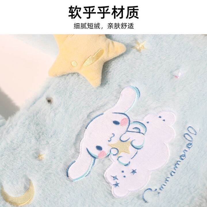sanrio-autumn-and-winter-fur-hand-held-oblique-bag-cute-cute-cinnamon-dog-hello-kitty-plush-storage-messenger-small-bag-byue