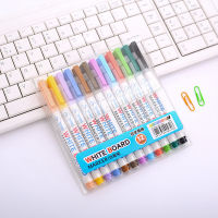 2022Ginflash 12ชิ้น Erasable 12สีกระดานไวท์บอร์ดชงปากกาไวท์บอร์ดเครื่องหมายของเหลวชอล์กแก้วเซรามิกชงปากกาสำนักงาน