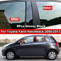 6ชิ้นเคลือบเงาสีดำรถหน้าต่างประตูคอลัมน์ BC เสาโพสต์ปกตัดสำหรับ Toyota Yaris Hatchback 2005-2022กระจกผลวัสดุ PC สติ๊กเกอร์อุปกรณ์จัดแต่งทรงผม