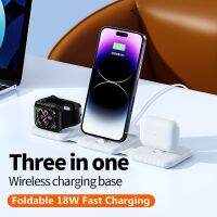 ZZOOI 18W 3 In 1 Wireless Charger Pad Foldable Magnetic Fast Charging Dock Station for iPhone 14 13 12 11 X 8 Apple Watch 8 7 Airpods