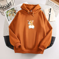 Autumn Funny Corgi Dog Print Women Sweatshirt Poleron Mujer Cute Animal Graphic Oversized Hoodies Femme Cartoon Tops Pullovers