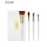 【Howland  Beauty makeup】ชุดหยก TEXAMO 4ชิ้น,ชุด Kuas Rias คอนซีลเลอร์แบบมืออาชีพแปรงคอนซีลเลอร์หัวแม่มือที่ไม่ซ้ำกัน