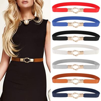 【hot】 2023 New Fashion Thin Waist Leather Elastic Waistband Adjustable Wrap Buckle Skirt Accessories