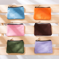 Women Men Mini Pouch Solid Color Canves Bag Small Zipper Coin Purse Card Holder Pocket Money Change Key Wallet Kids Gift