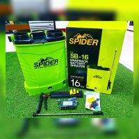 ?? SPIDER ?? เครื่องพ่นยา แบตเตอรี่ 16 ลิตร รุ่น SB-16 (สีเขียว) BATTERY SPRAYER พร้อมหัวพ่น 3 แบบ ใช้งานต่อเนื่องได้ จัดส่ง KERRY ??