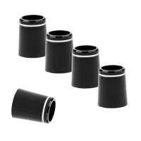 Online-Home 5ชิ้น Black Golf เคล็ดลับเรียวเหล็ก Ferrules 370เดี่ยวแหวนเงิน