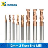 CNC Carbide End Mills เครื่องมือตัดเครื่องทังสเตน 2 ขลุ่ยเหล็กโลหะ CNC Router Bit Milling Cutter สําหรับโลหะไม้