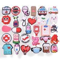 1PCS Medical Treatment Shoe Charms Cartoon Ambulance Pill Mask PVC Silicone Creative DIY Shoe Buckle Accessories Decor for Crocs