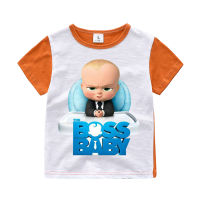 BOSSBABY ชายฤดูร้อนเสื้อยืดเสื้อแขนสั้นสำหรับเด็กหญิง O-Neck ผ้าฝ้ายเด็กการถ่ายโอนความร้อนใหม่ลำลองไหล่แขนสั้น B011เด็กเสื้อผ้าสบายๆแบบสบายๆกีฬา Tees