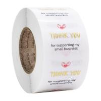 Round Transparent Bronzing Thank You Sticker Baking Label Gift Wrapping Stationery Business Gift Packaging Roll Envelope Seal Stickers Labels