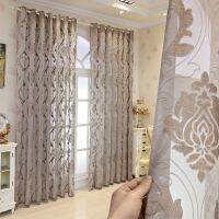 【YD】 Grand and luxurious European Embossed Tulle Curtains Room Bedroom Balcony Grade Half sheer Curtians