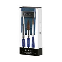 ESCODA Synthetic Travel Brush Blue Set (E212710000) l เซ็ตพิเศษ พู่กันพกพาขนสังเคราะห์ด้ามสีฟ้า พร้อมเคส แบรนด์ Escoda