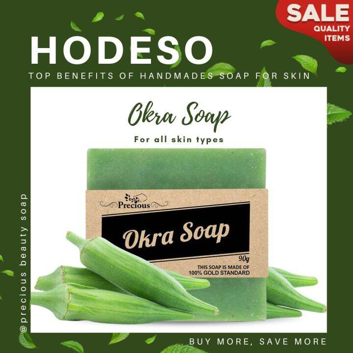 Hodeso Natural Organic Okra Soap 90g For Face & Body Precious Beauty