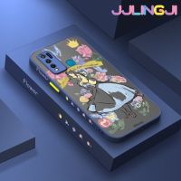 Jjlingji เคสสำหรับ VIVO Y30เคส Y50 Y30i ลายการ์ตูนเด็กผู้หญิงดอกไม้บางดีไซน์ใหม่ขอบสี่เหลี่ยมด้านข้างมีน้ำค้างแข็งโปร่งใสกันกระแทกเคสมือถือแข็งปลอกซิลิโคนคลุมทั้งหมดเคสป้องกันกล้อง Softcase