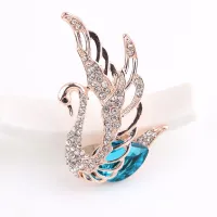 Spring Brooches New Crystal Swan Brooches For Women Elegant Noble Pins Rhinestone Dress Corsage Party Jewelry Color wedding