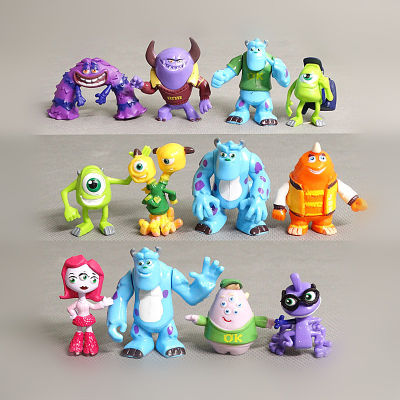 12pcs Monsters University Action Figure Sullivan Mike Boggs Perry Art Model Dolls Toys For Kids Gift Collection