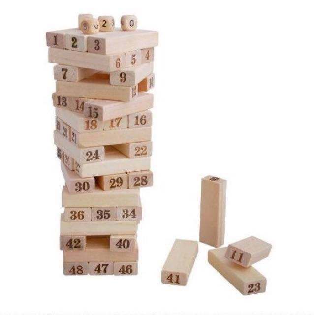 New Jenga Wooden Stacking Blocks 54 Jenga hardwood blocks, stacking