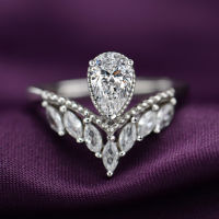 Mosanson diamond ring Sterling silver crown one carat imitation diamond ring pair ring proposal ring