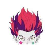 1 pieces 13cm x 11.8cm for Hisoka Hxh Car Stickers Vinyl Sunscreen RV VAN Car Accessories Graphics Anime Decal Decoration