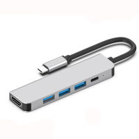 USB C Hub 6 In 1 USB C To HDMI-Compatible Adapter 4K30Hz 2 USB3.0 SDTF Card Reader PD 3.0 for Macbook Pro Huawei Matebook