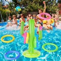 Inflatable Cactus Ring Toss Game Outdoor Swimming Pool Floating Props Summer Hawaiian Beach Party Game Fun Toys for Kids Adult