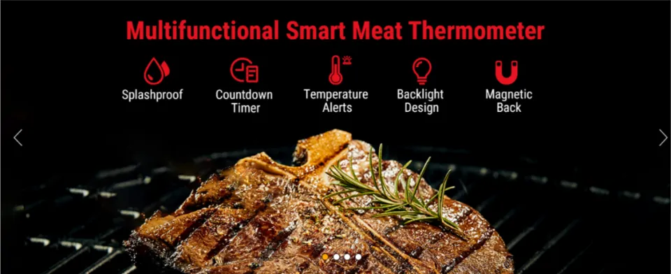  ThermoPro TP829 Wireless LCD Meat Thermometer for Grilling and  Smoking, 1000FT Grill Thermometer for Outside Grill with 4 Meat Probes, BBQ  Thermometer for Smoker Oven Cooking Beef Turkey: Home & Kitchen